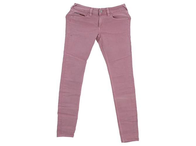 Tommy Hilfiger Womens Sophie Skinny Fit Trousers Pink Cotton  ref.1258123