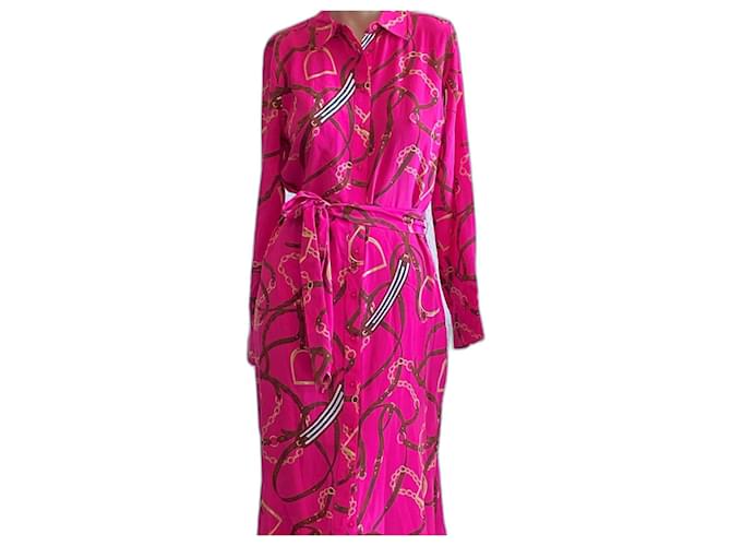 Polo Ralph Lauren Maxi dress Pink Silk  ref.1258128