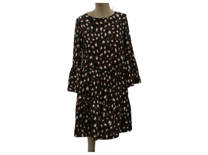 Marc Cain Midi Kleid A-Linie Leopardenmuster