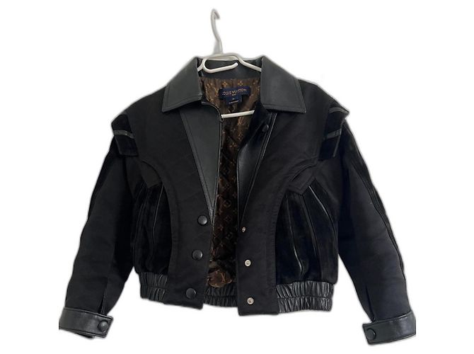 Giacca Biker Louis Vuitton in pelle nera Nero