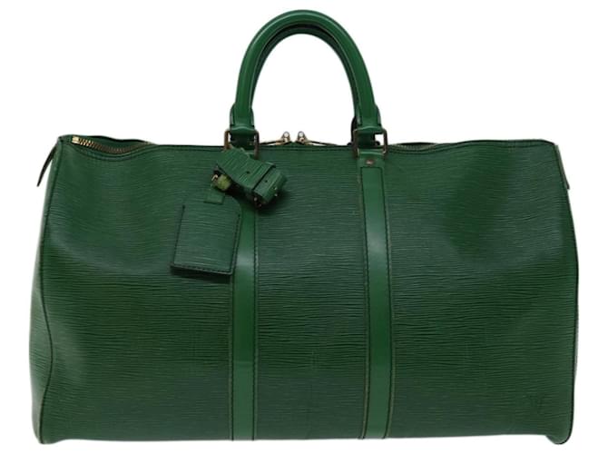 Louis Vuitton Keepall 45 Verde Pelle  ref.1258173