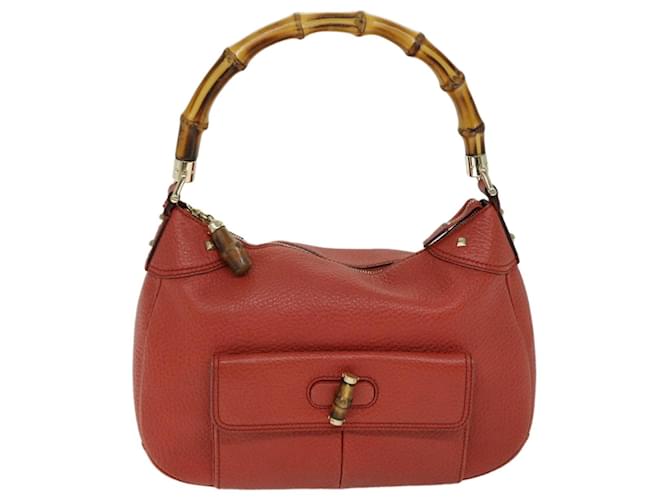 Gucci Bamboo Cuir Rouge  ref.1258176