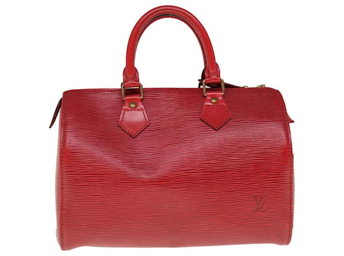 Louis Vuitton Speedy 25 Red Leather  ref.1258182