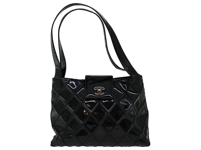 Timeless Chanel quilted Black Patent leather  ref.1258193