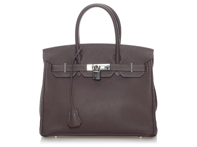 Birkin Hermès HERMES Handbags Brown Linen  ref.1258287