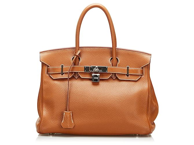 Hermès HERMES Handbags Birkin 30 Brown Linen  ref.1258293