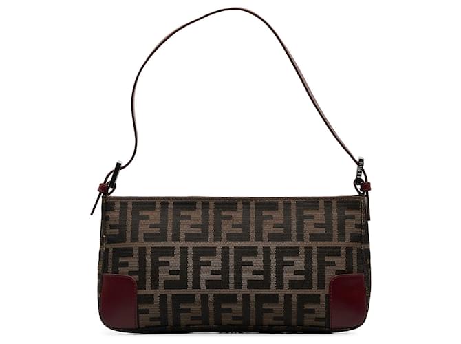 Baguette Fendi Handbags Brown Linen  ref.1258307