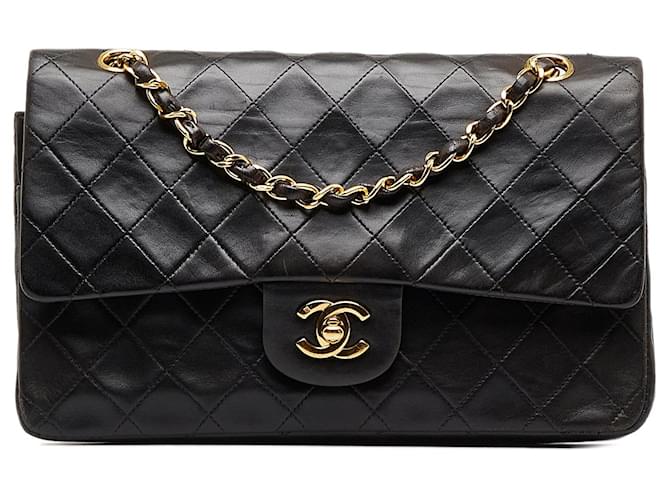 CHANEL Handbags Timeless/classique Black Linen  ref.1258310