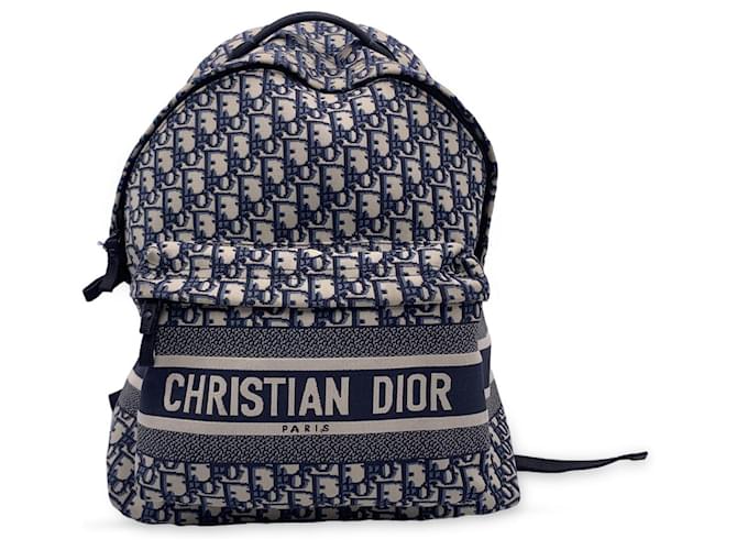 Christian Dior Backpack DiorTravel Blue Cloth  ref.1258368