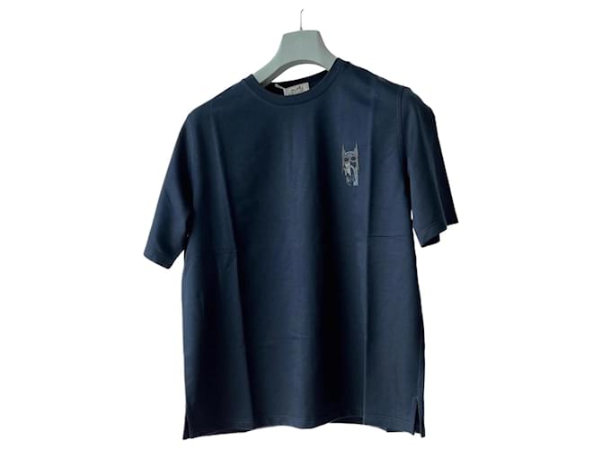 Hermès Camisetas HERMES Azul Algodão  ref.1258382