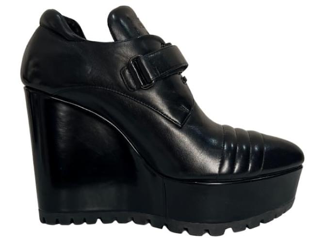 PRADA ANKLE BOOTS Black Leather  ref.1258390