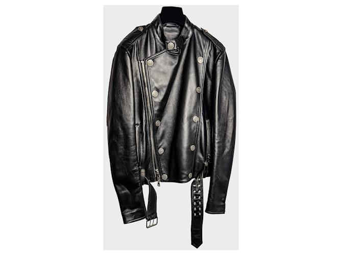 BALMAIN Jackets Black Leather  ref.1258399