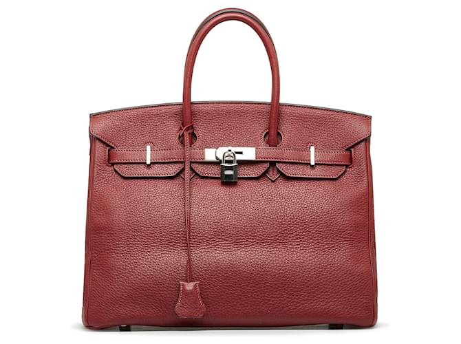 Birkin Hermès HERMES Handbags Red Leather  ref.1258441