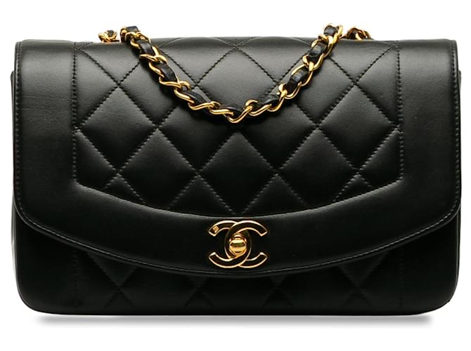Diana CHANEL Handbags Black Leather  ref.1258442