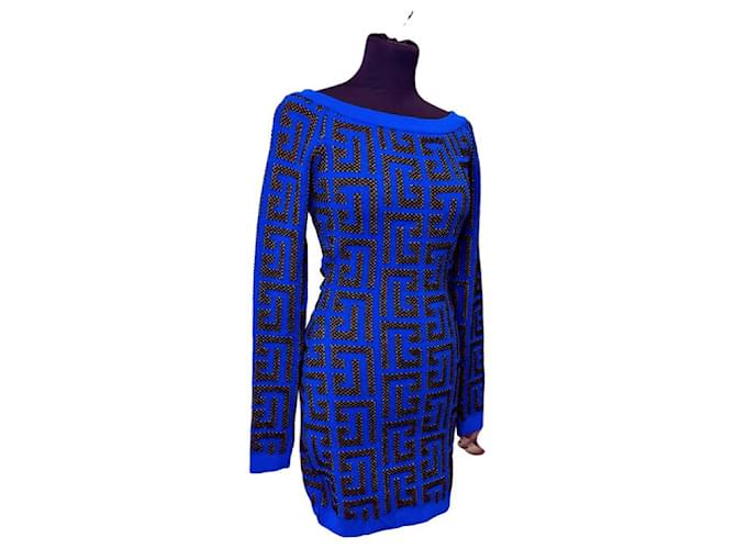 Robes BALMAIN Synthétique Bleu  ref.1258454