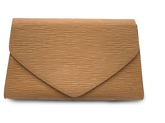 Louis Vuitton Clutch Bag Vintage Art Deco Beige Leather  ref.1258493