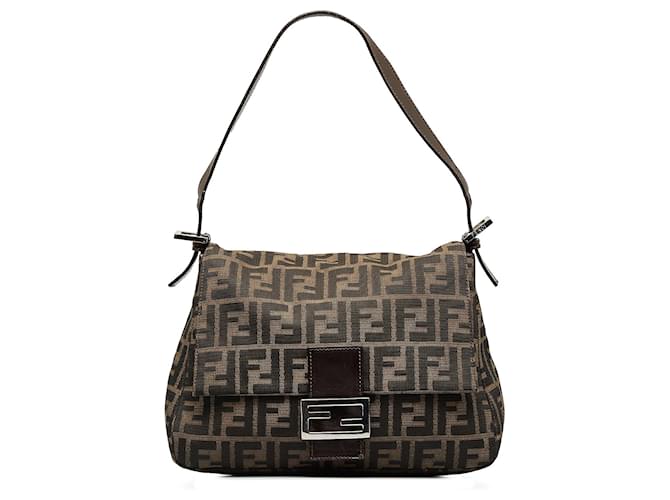 FENDI Handbags Forever Bauletto Brown Cloth  ref.1258562