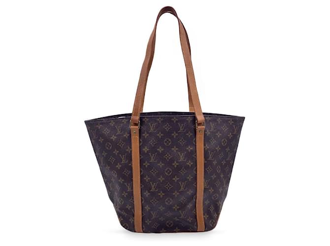 Louis Vuitton Tote Bag Vintage Shopping Tote Brown Cloth  ref.1258578