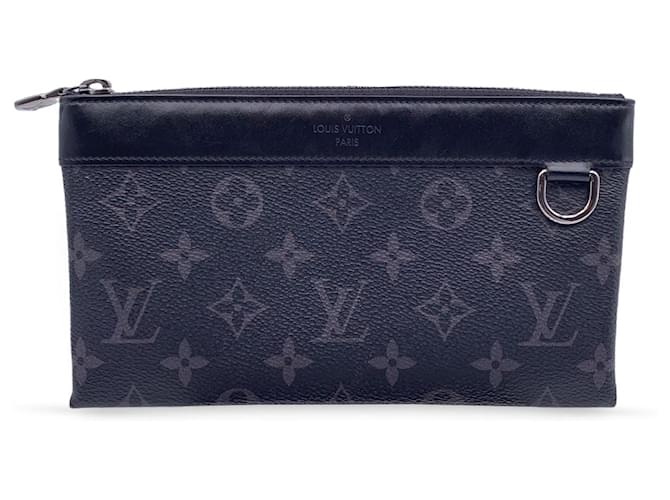 Louis Vuitton Clutch Bag Discovery Grau Leinwand  ref.1258582