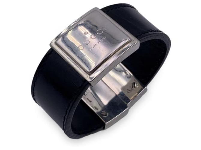 Bracelet Gucci Cuir Noir  ref.1258592