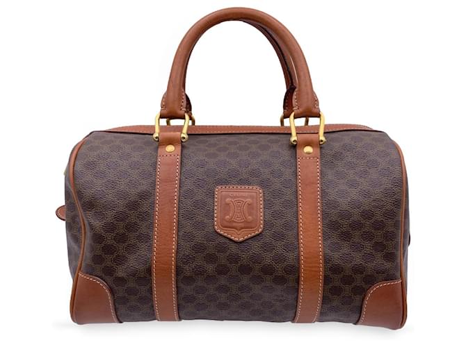 Céline Celine Handbag Vintage Macadam Brown Cloth  ref.1258595