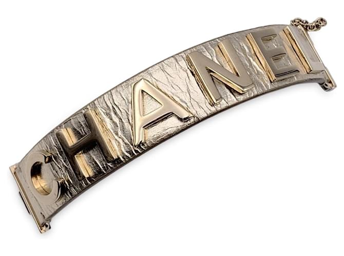 Chanel-Armband Golden Leder  ref.1258604