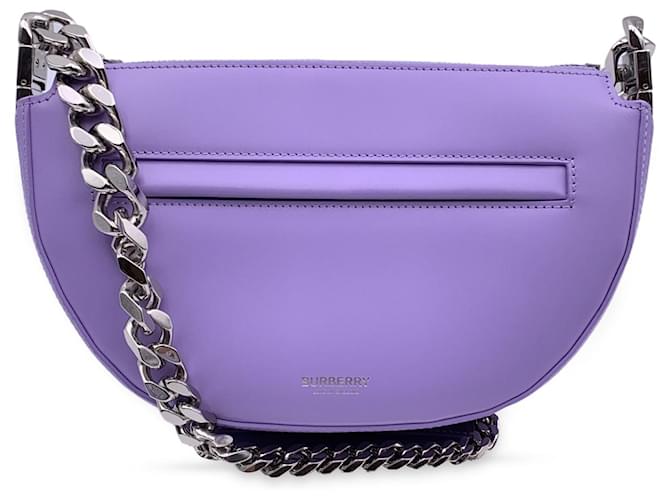 Burberry Shoulder Bag Olympia Purple Leather  ref.1258643