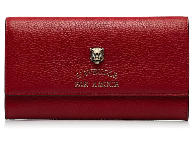 GUCCI Wallets Red Leather  ref.1258664