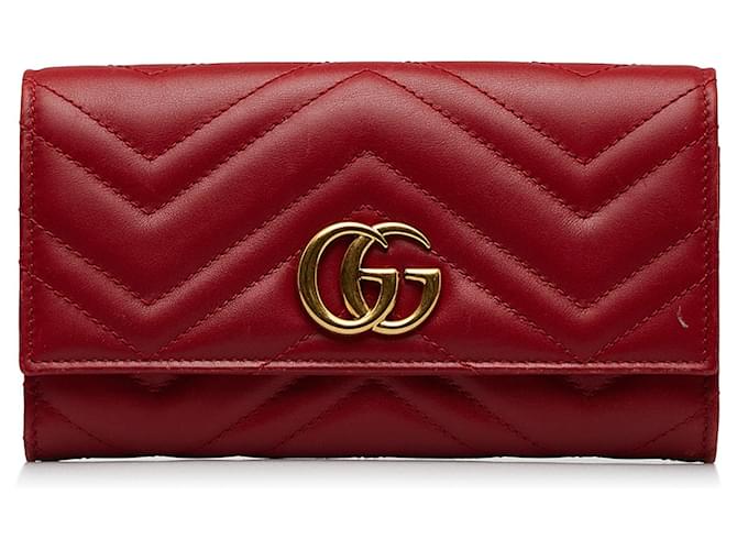 GUCCI Wallets Red Leather  ref.1258680