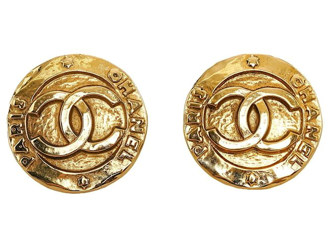 Chanel earrings Golden Metal  ref.1258692