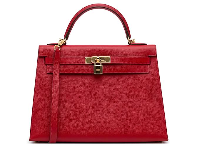 Hermès HERMES Handbags Kelly 32 Red Leather  ref.1258736