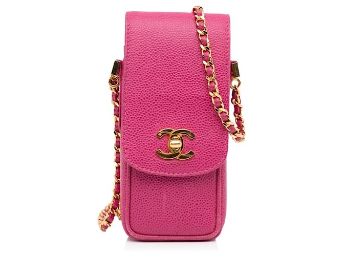CHANEL Handtaschen Sonstiges Pink Leder  ref.1258743