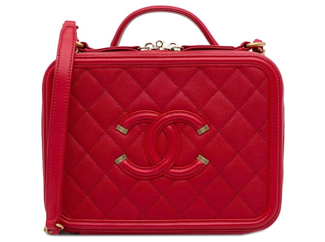 Vanity CHANEL Handbags Red Leather  ref.1258745