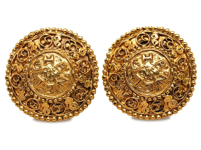 Chanel earrings Golden Metal  ref.1258768