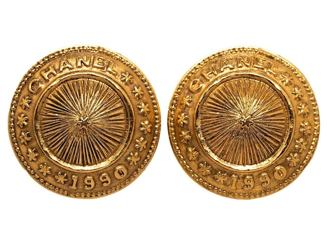 Chanel earrings Golden Metal  ref.1258788