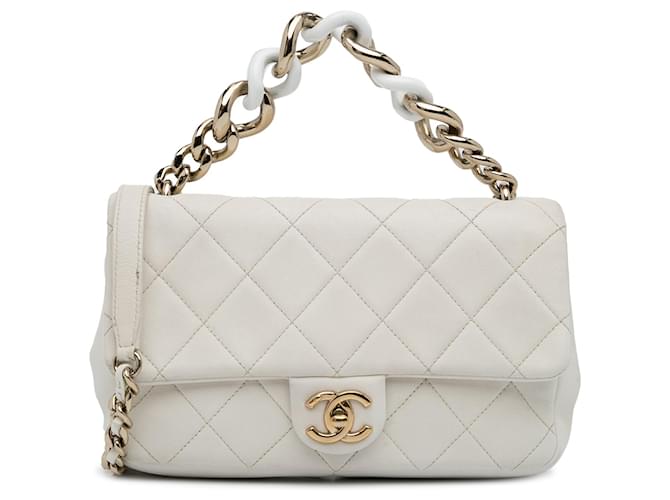 CHANEL Handbags Timeless/classique White Leather  ref.1258794