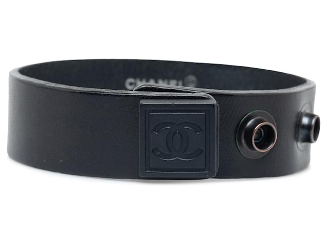bracelets Chanel Cuir Noir  ref.1258840