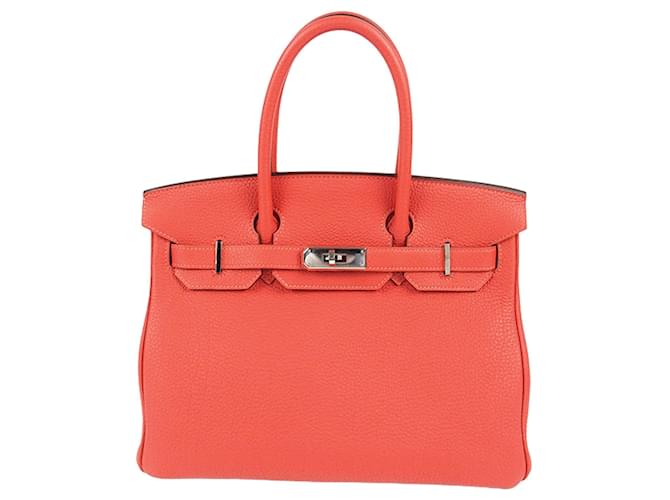 Birkin Hermès HERMES Handtaschen Orange Leder  ref.1258842