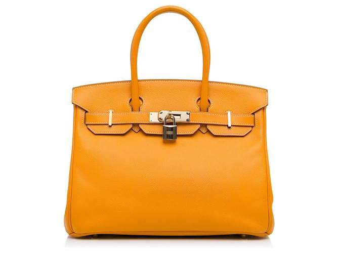 Birkin Hermès Sacs à main HERMES Cuir Orange  ref.1258844
