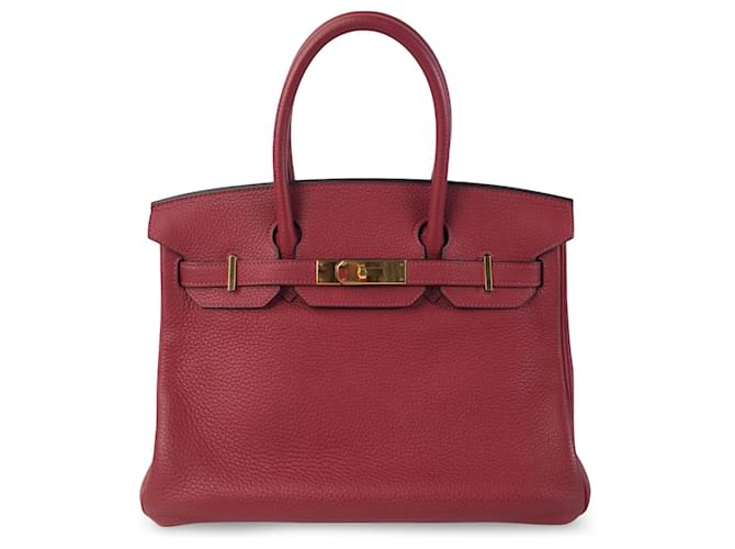 Birkin Hermès HERMES Handbags Red Leather  ref.1258851