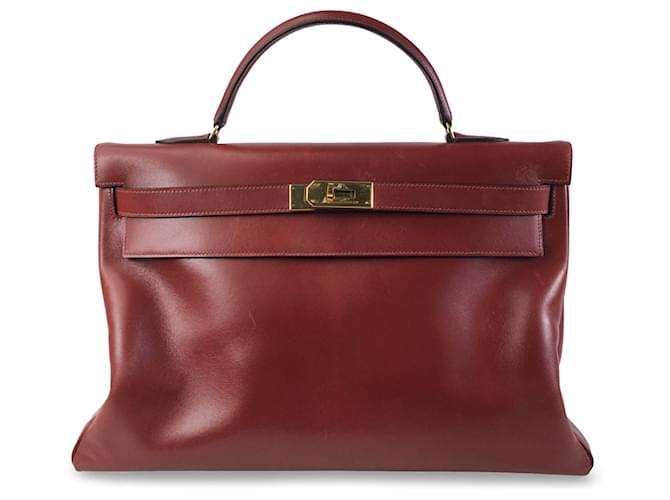 Kelly Hermès HERMES Handbags Red Leather  ref.1258853