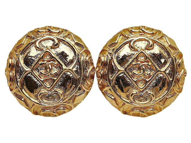 Chanel earrings Golden Metal  ref.1258937