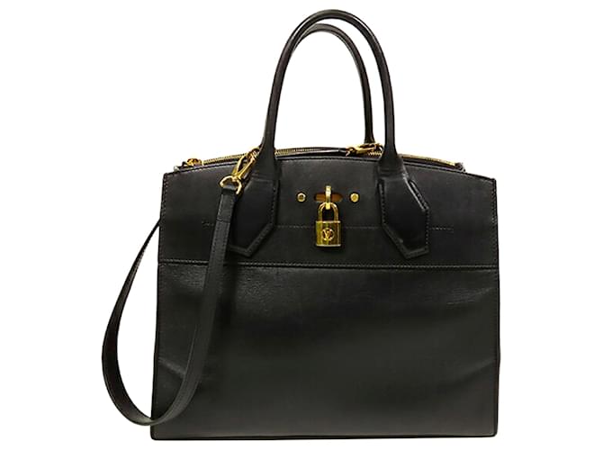 City Steamer LOUIS VUITTON Handbags Black Leather  ref.1258944