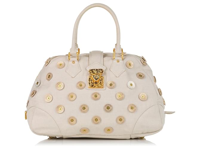LOUIS VUITTON Handbags White Cloth  ref.1258952