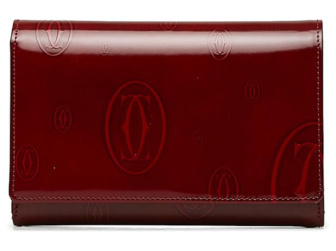 Cartier Brieftaschen Rot Leder  ref.1258978