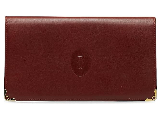 Cartier wallets Red Leather  ref.1258980
