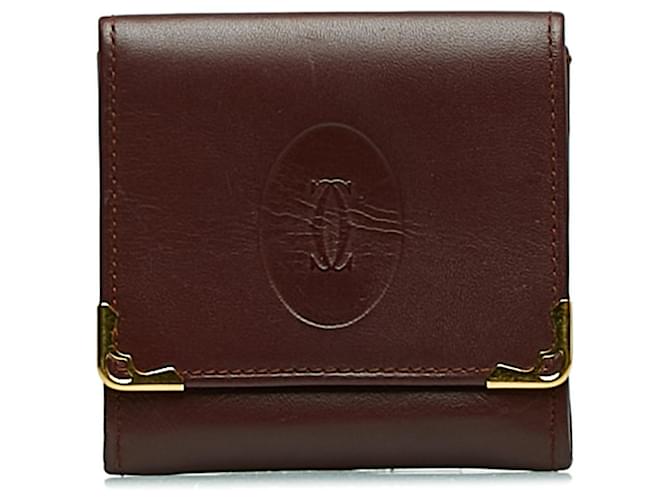 Cartier Brieftaschen Rot Leder  ref.1258981
