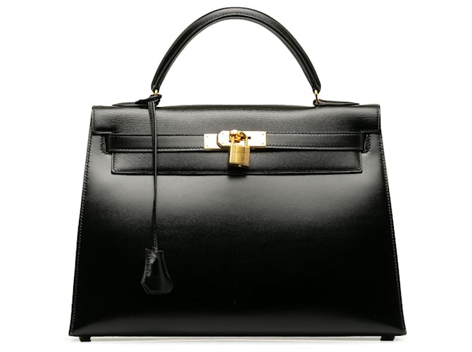 Kelly Hermès HERMES Handbags Black Leather  ref.1259035
