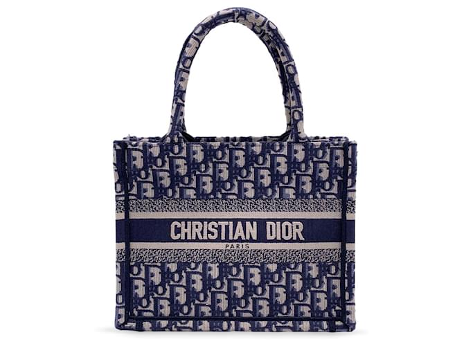 Borsa tote Christian Dior Borsa per libri Blu Tela  ref.1259050