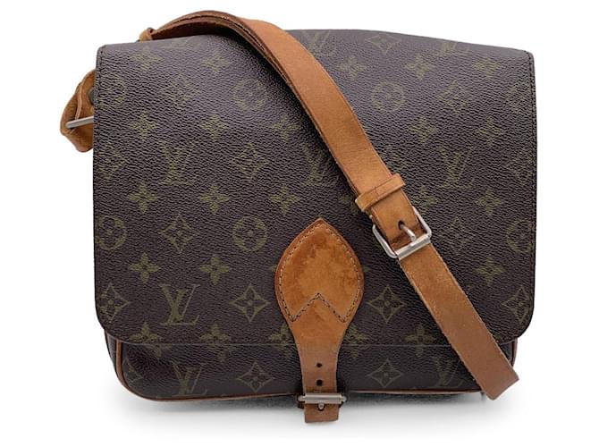 Louis Vuitton Crossbody Bag Vintage Cartouchiere Brown Cloth  ref.1259054